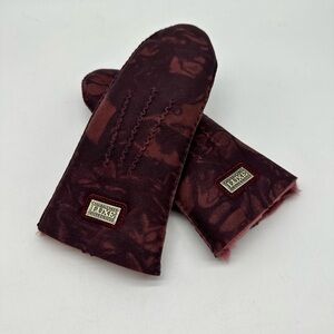 Australia Luxe Collective Maroon Suede Mittens NWT